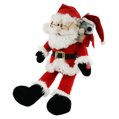 Singing Santa Claus Interactive Christmas Plush Toys with Music Electronic Animated Stuffed Animal