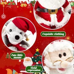 Singing Santa Claus Interactive Christmas Plush Toys with Music Electronic Animated Stuffed Animal