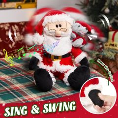 Singing Santa Claus Interactive Christmas Plush Toys with Music Electronic Animated Stuffed Animal
