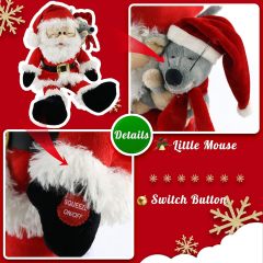 Singing Santa Claus Interactive Christmas Plush Toys with Music Electronic Animated Stuffed Animal