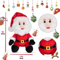 3 Pack Christmas Stuffed Animals, Santa Claus Snowman Moose Sitting Plush Dolls