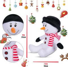 3 Pack Christmas Stuffed Animals, Santa Claus Snowman Moose Sitting Plush Dolls