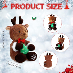 3 Pieces Christmas Bear Stuffed Animals Decoration Soft Plush Bear Toys