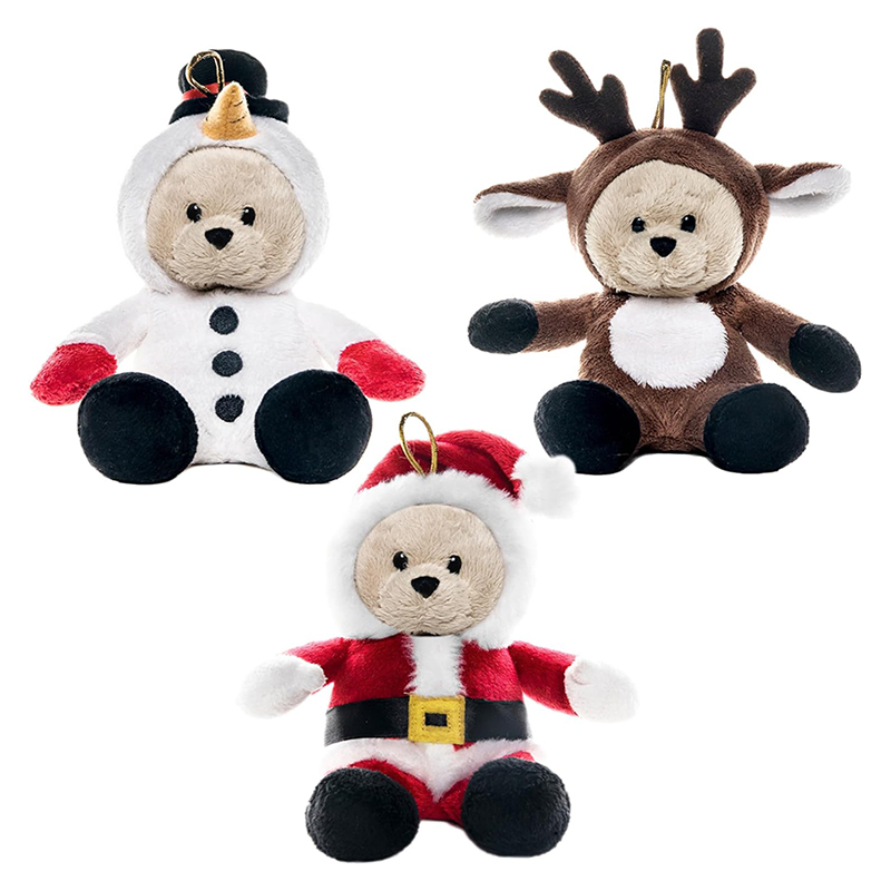 High Quality Bears Pack of 3 Teddy Bears Christmas Decorations Stuffed Animal
