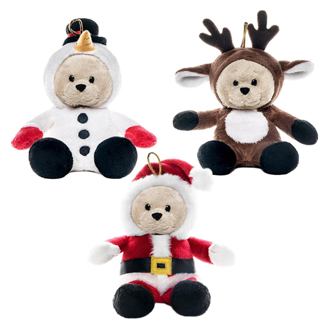 High Quality Bears Pack of 3 Teddy Bears Christmas Decorations Stuffed Animal