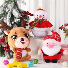 3 Pieces Christmas Plush Toy Doll Santa Reindeer Snowman Claus Stuffed Animal Plush Toy