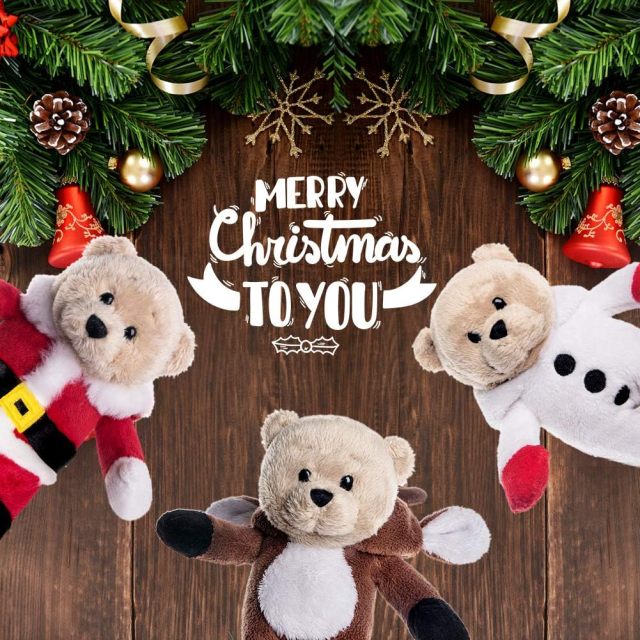 High Quality Bears Pack of 3 Teddy Bears Christmas Decorations Stuffed Animal