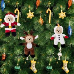High Quality Bears Pack of 3 Teddy Bears Christmas Decorations Stuffed Animal