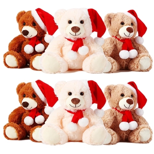 6 Pieces Bear Bulk Stuffed Animal Baby Shower Bear Plush Toys Soft Cute Bear Easter Graduation Gifts