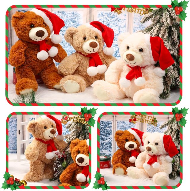 6 Pieces Bear Bulk Stuffed Animal Baby Shower Bear Plush Toys Soft Cute Bear Easter Graduation Gifts