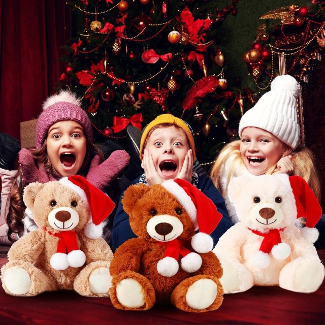 6 Pieces Bear Bulk Stuffed Animal Baby Shower Bear Plush Toys Soft Cute Bear Easter Graduation Gifts