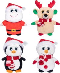 Santa Claus Snowman Penguin Reindeer Christmas Plush Toys 4 Pack