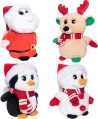 Santa Claus Snowman Penguin Reindeer Christmas Plush Toys 4 Pack