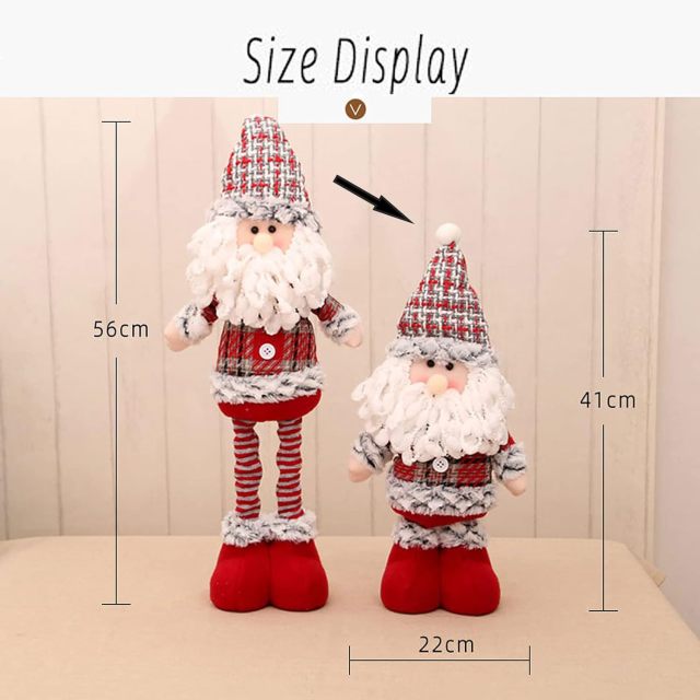 Christmas Doll Santa Claus Snowman 22.0 inches Standing Stretchable Stuffed Toy