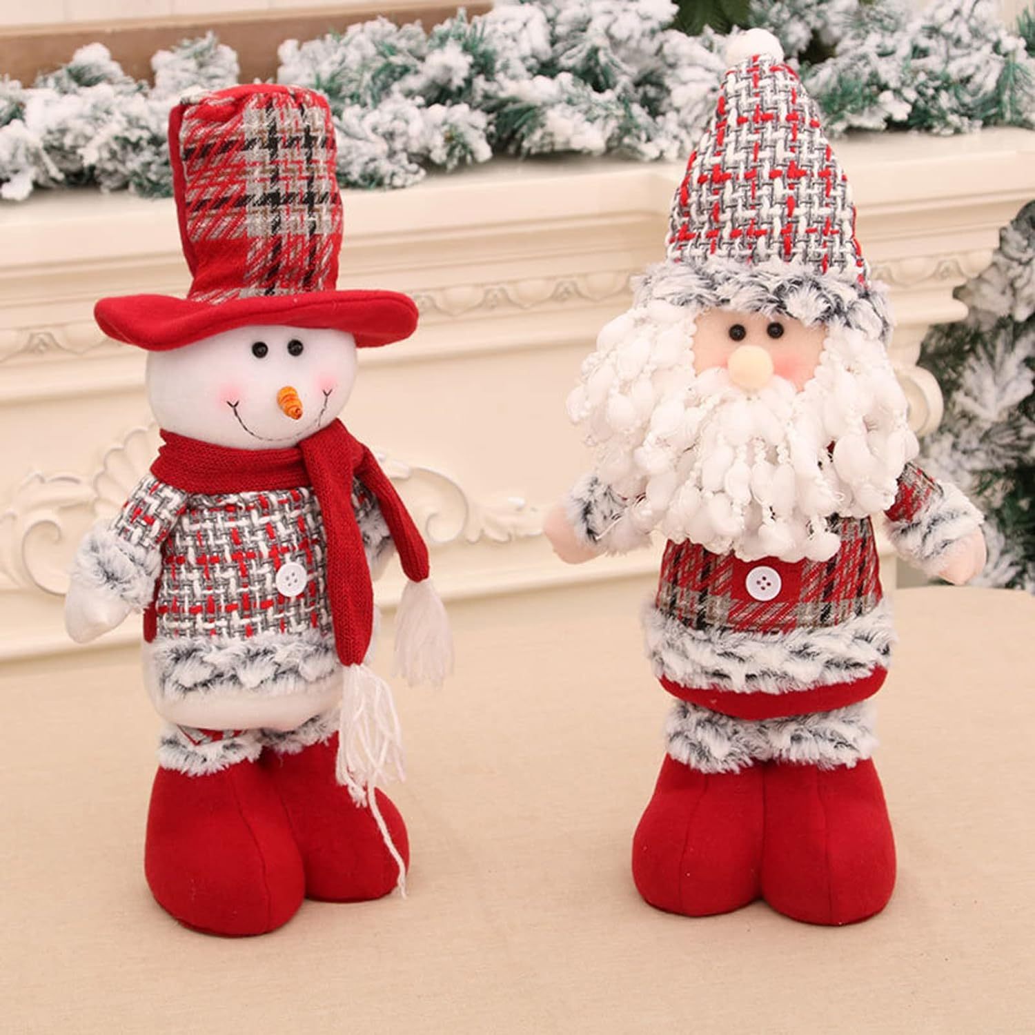 Christmas Doll Santa Claus Snowman 22.0 inches Standing Stretchable Stuffed Toy