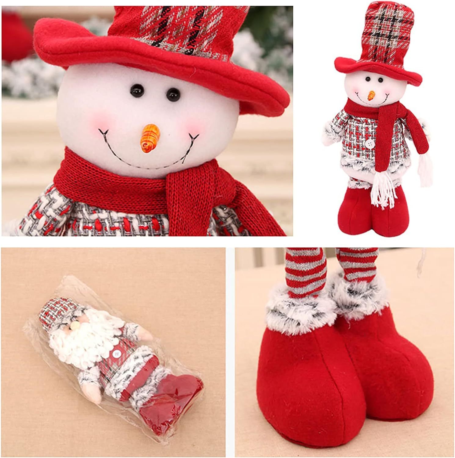 Christmas Doll Santa Claus Snowman 22.0 inches Standing Stretchable Stuffed Toy