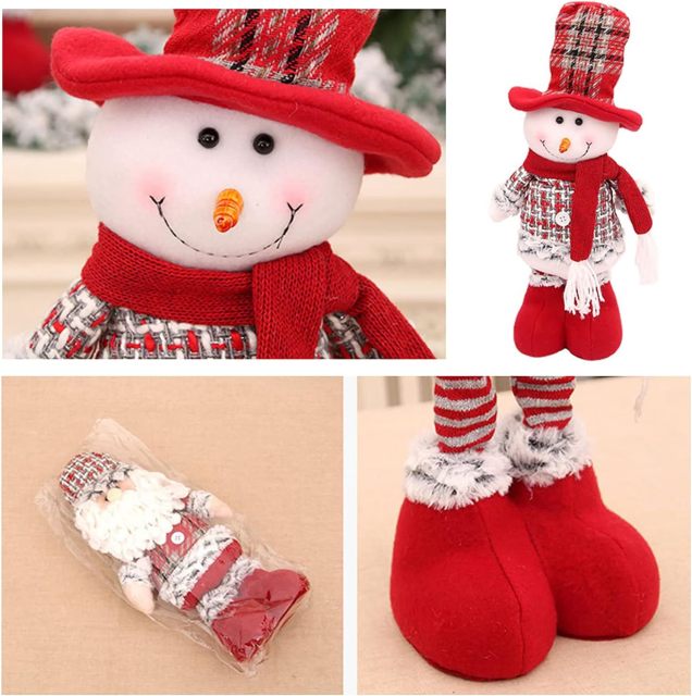 Christmas Doll Santa Claus Snowman 22.0 inches Standing Stretchable Stuffed Toy