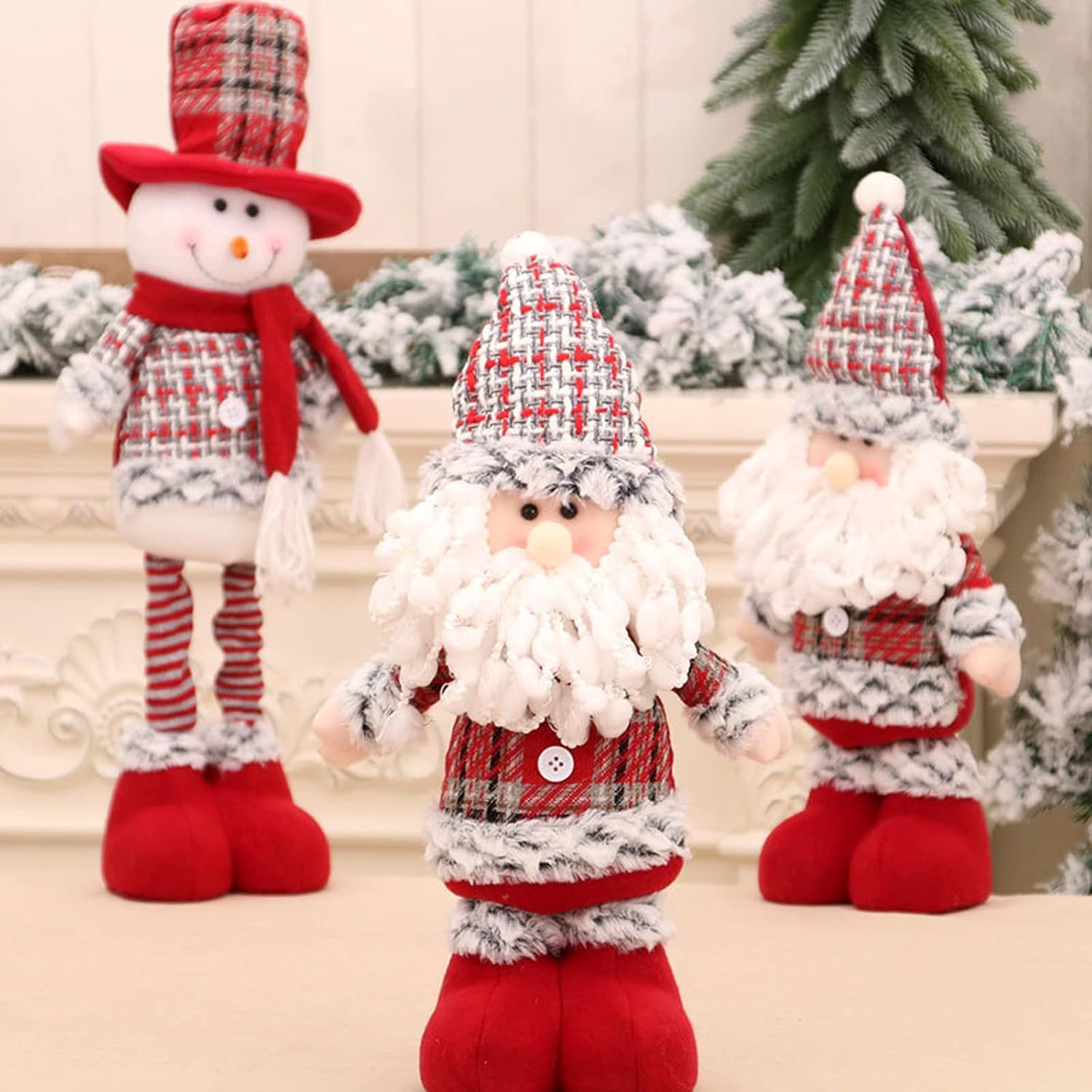 Christmas Doll Santa Claus Snowman 22.0 inches Standing Stretchable Stuffed Toy