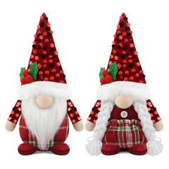 Christmas Gnome Set of 2 Decor Plush Elf Decoration for Home Kitchen