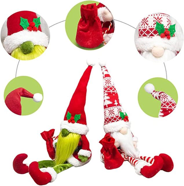 Christmas Gnomes Decorations Plush Gnome for Decor Holiday Party Gifts