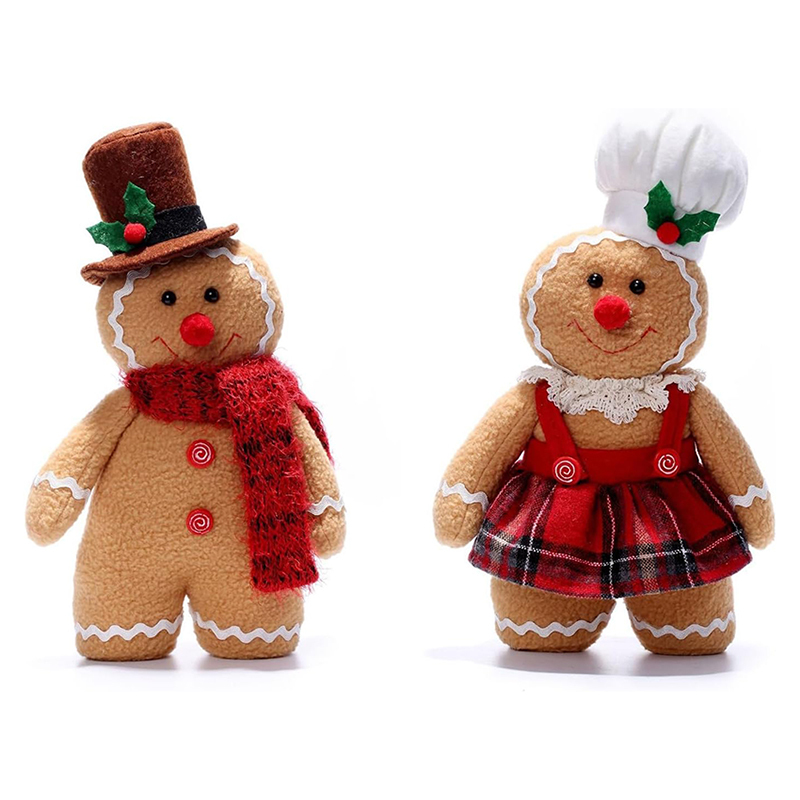 Christmas Gingerbread Stuffed Animal 12 Inch Gingerbread Man Shaped Pillow