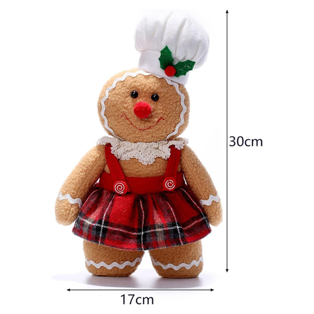 Christmas Gingerbread Stuffed Animal 12 Inch Gingerbread Man Shaped Pillow
