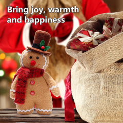Christmas Gingerbread Stuffed Animal 12 Inch Gingerbread Man Shaped Pillow