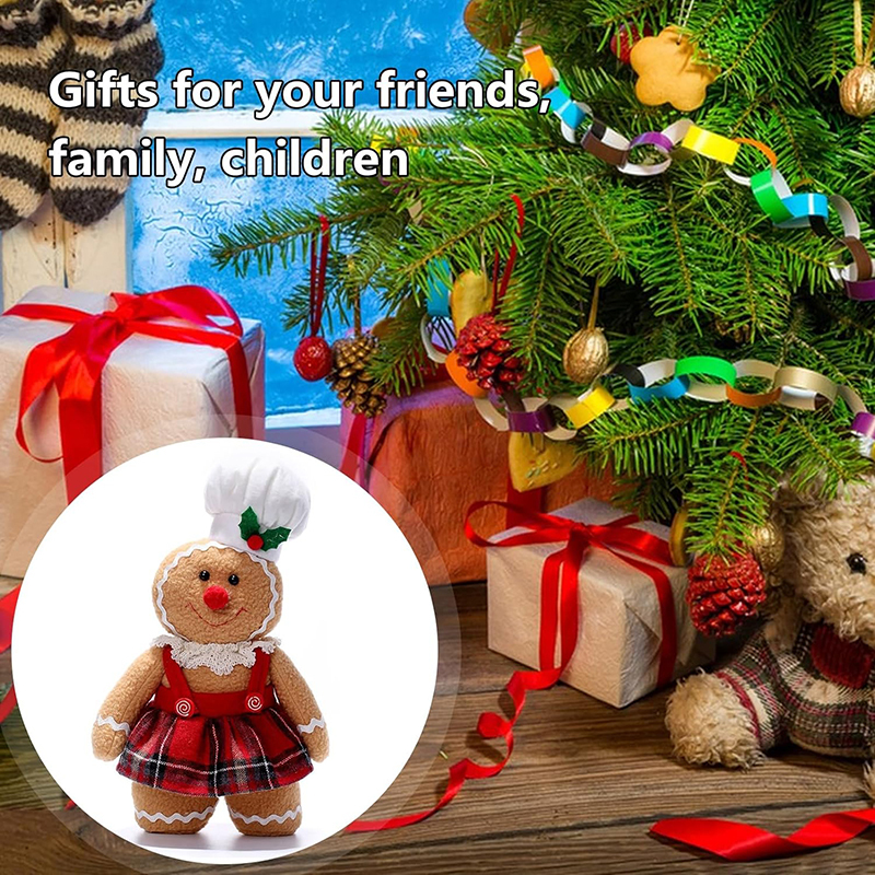 Christmas Gingerbread Stuffed Animal 12 Inch Gingerbread Man Shaped Pillow