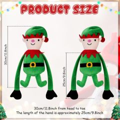 6 Pcs Plush Christmas Stuffed Animals Bulk Long Arm Toys Santa Claus Penguin Reindeer Snowman Elf Gingerbread Man Dolls