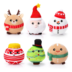 6 Pcs Christmas Plush Ornaments Stuffed Santa Snowman Elk Gingerbread Man Xmas Tree Ball Decorations