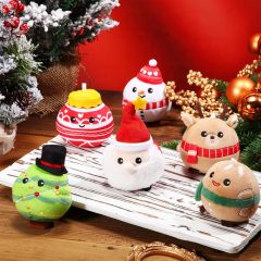 6 Pcs Christmas Plush Ornaments Stuffed Santa Snowman Elk Gingerbread Man Xmas Tree Ball Decorations