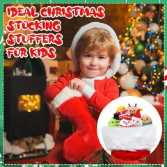 6 Pcs Christmas Plush Ornaments Stuffed Santa Snowman Elk Gingerbread Man Xmas Tree Ball Decorations