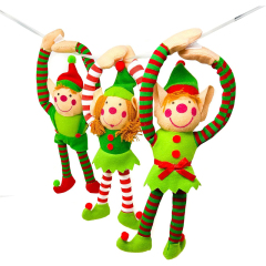 Stuffed Elf Plush Christmas Tree Ornaments Toy Elf Doll for Home Shelf Decorations
