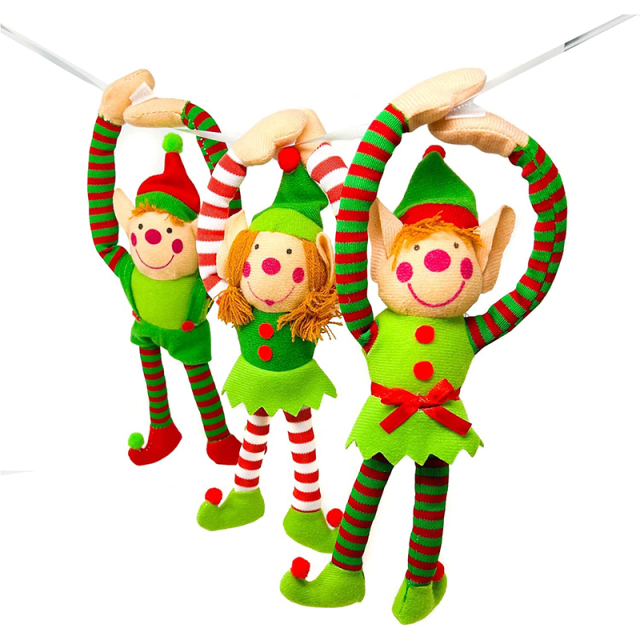 Stuffed Elf Plush Christmas Tree Ornaments Toy Elf Doll for Home Shelf Decorations