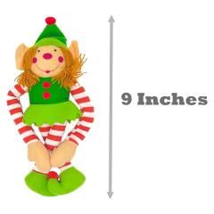 Stuffed Elf Plush Christmas Tree Ornaments Toy Elf Doll for Home Shelf Decorations