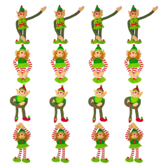 Stuffed Elf Plush Christmas Tree Ornaments Toy Elf Doll for Home Shelf Decorations