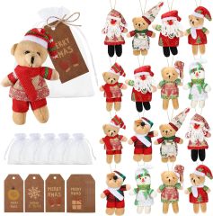 48 Pieces Christmas Small Bear Gifts Mini Stuffed Plush Bears Doll