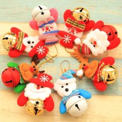 Pieces of Christmas Tree Ornaments Small Plush Pendants with Bells Decoration