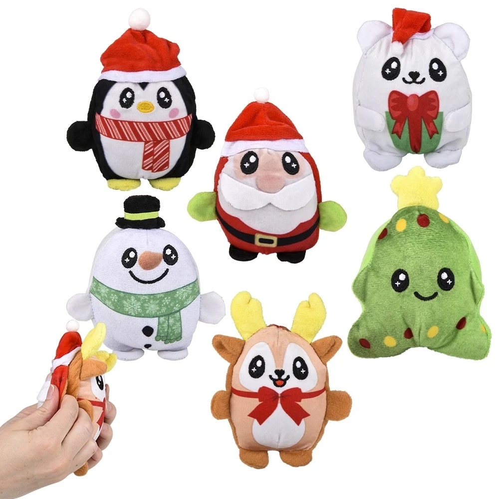 4" Christmas Reverse Plush Toys Stuffed Animal for Decoration