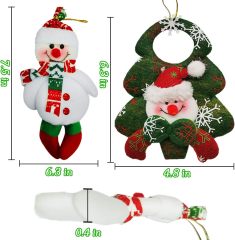 8 Pack Snowman Santa Claus Polar Bear Elk Hanging Christmas Tree Decoration Pendants