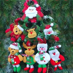 8 Pack Snowman Santa Claus Polar Bear Elk Hanging Christmas Tree Decoration Pendants