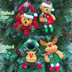 8 Pack Snowman Santa Claus Polar Bear Elk Hanging Christmas Tree Decoration Pendants