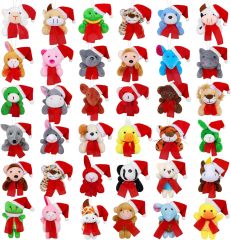 36 Pieces Mini Christmas Stuffed Animals Christmas Mini Plush Bulk Set