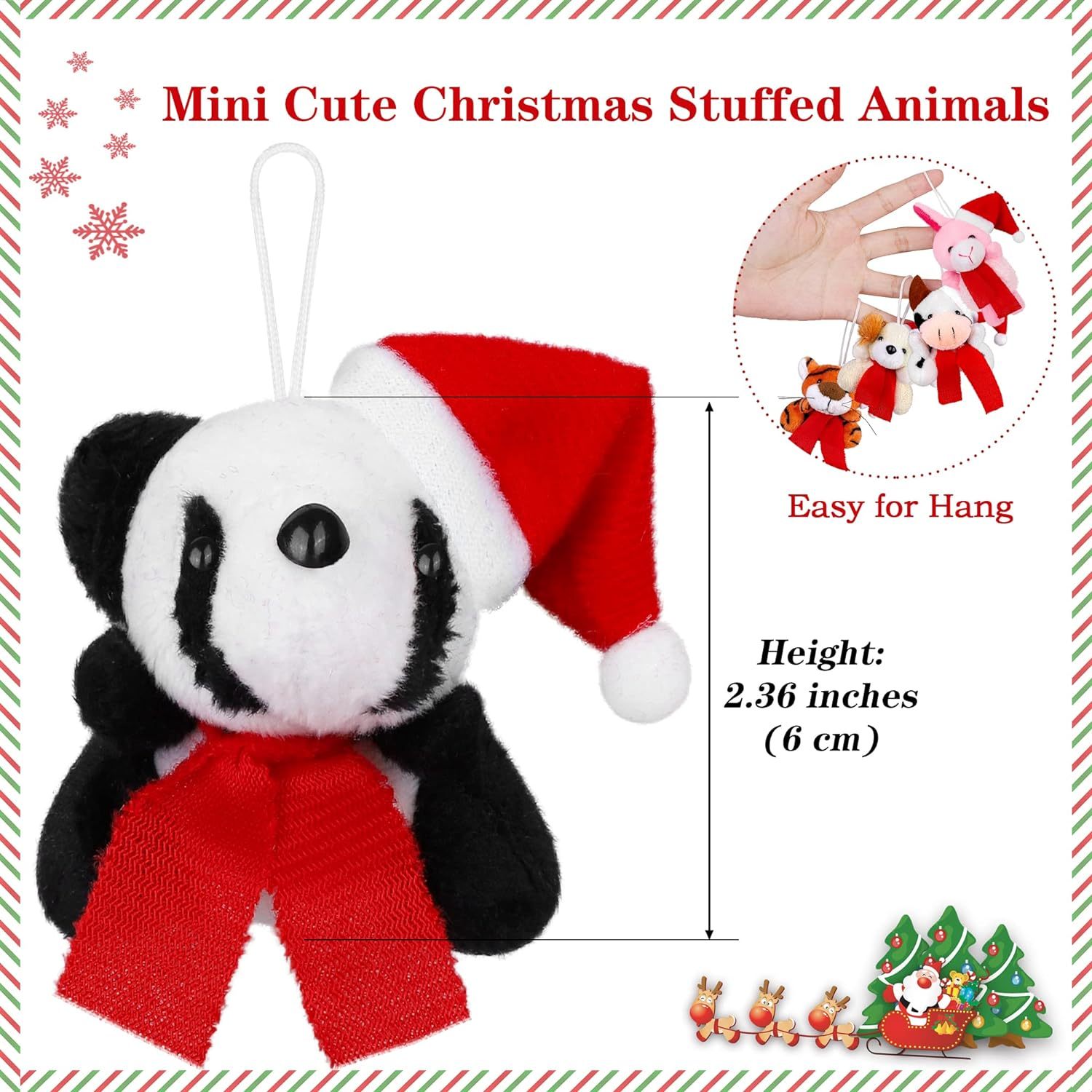 36 Pieces Mini Christmas Stuffed Animals Christmas Mini Plush Bulk Set