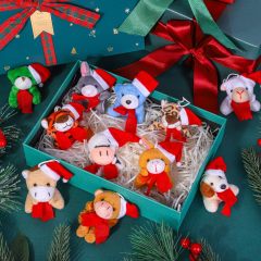 36 Pieces Mini Christmas Stuffed Animals Christmas Mini Plush Bulk Set