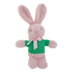 9" Long Ear Easter Gray Bunny with Personalized Shirt
