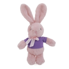 9" Long Ear Easter Gray Bunny with Personalized Shirt