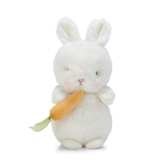 2 Pcs Little White Bunny Eating Carrot Adorable Lamb Stuffed Animal Toys