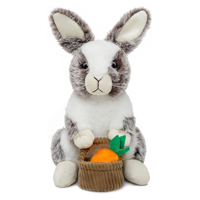 12" Stuffed Bunny Plush Bunny Stuffed Animal Holding Basket