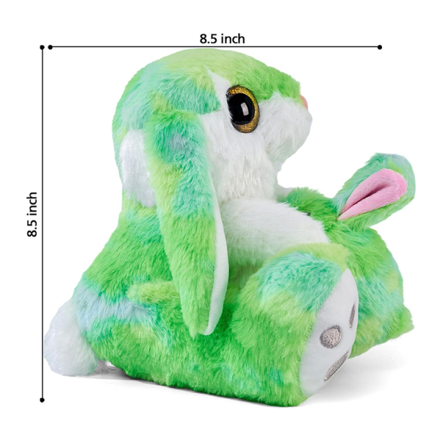 8.5" Easter Bunny Huggable Washable Stuffed Animal with Egg(Reversible)